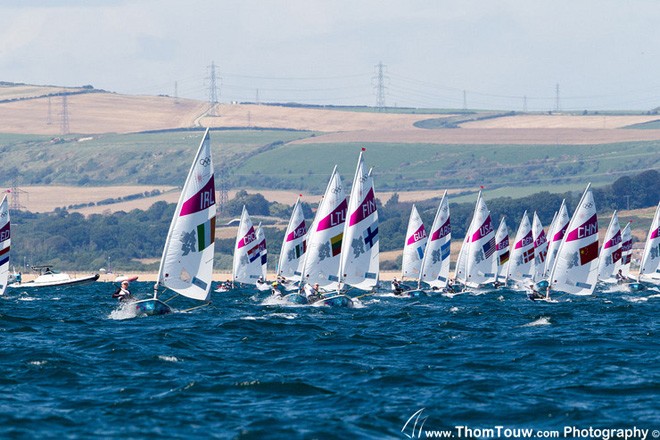Laser Radial Fleet - London 2012 Olympic Sailing Competition © Thom Touw http://www.thomtouw.com